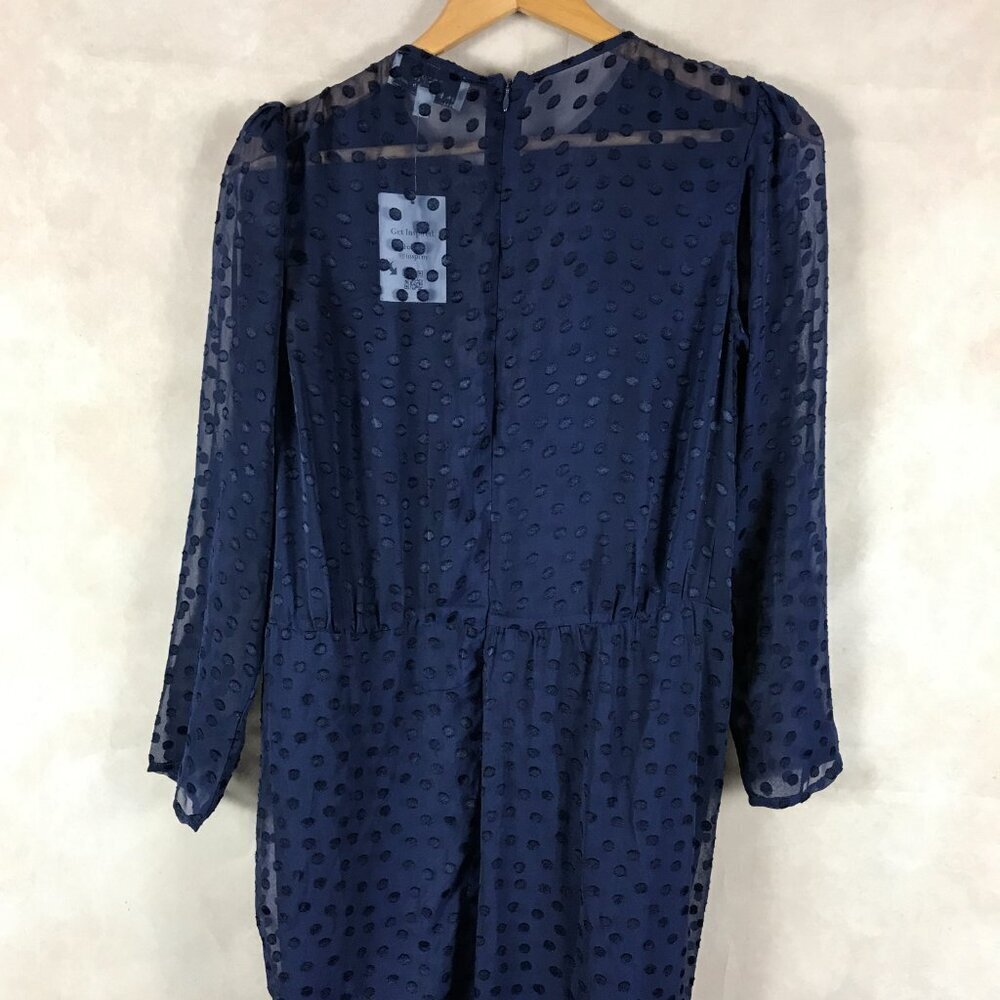 Blue Polka Dot Illusion Maxi Dress NWT M - Picture 8 of 15